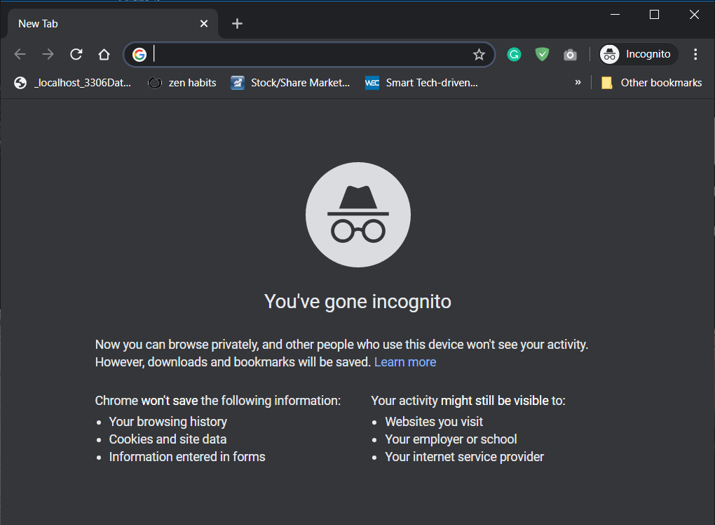 how to get google chrome incognito history